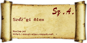 Szögi Alex névjegykártya