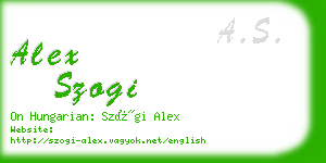 alex szogi business card